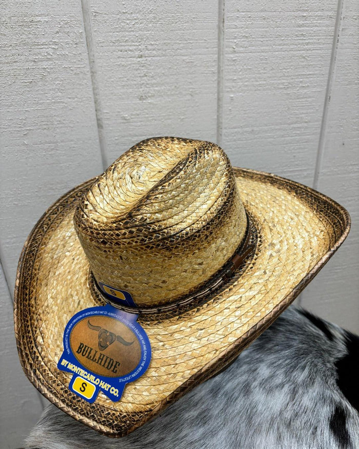 Bullhide Youth Tan Ranchman Western Palm Straw Hat 5063-Painted Cowgirl Western Store