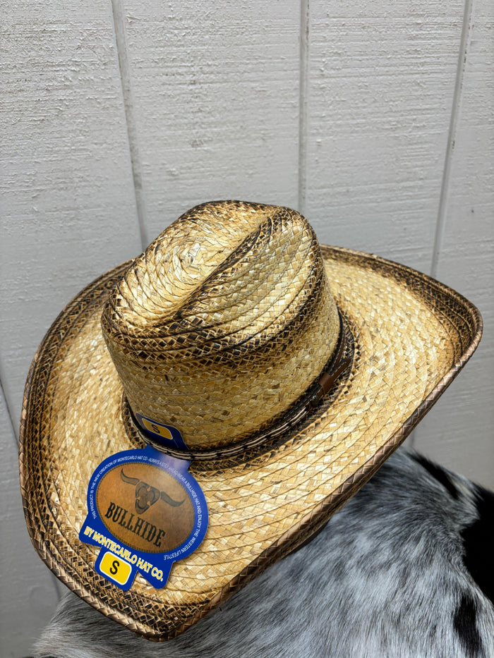 Bullhide Youth Tan Ranchman Western Palm Straw Hat 5063-Painted Cowgirl Western Store