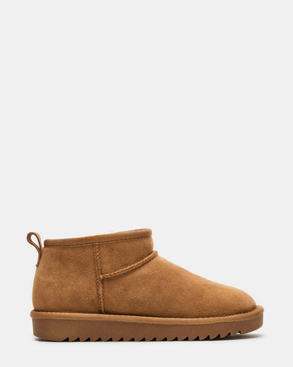 CABIN Tan Suede Faux Fur Lined Bootie | Women's Booties | Steve Madden
