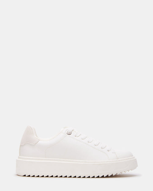 CATCHER White Suede Women's Low-Top Lace-Up Sneaker | Steve Madden
