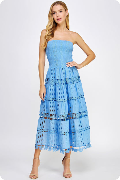 Beautiful Chaos Eyelet Lace Tube Dress