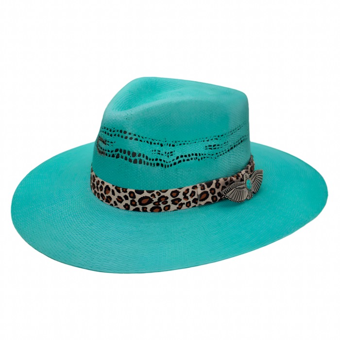 Charlie 1 Horse Turquoise Right Meow Straw Cowgirl Hat CSRTMW-3436