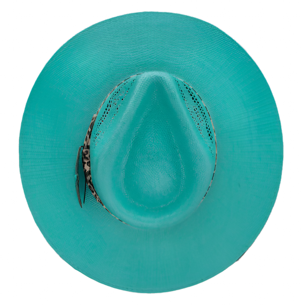 Charlie 1 Horse Turquoise Right Meow Straw Cowgirl Hat CSRTMW-3436
