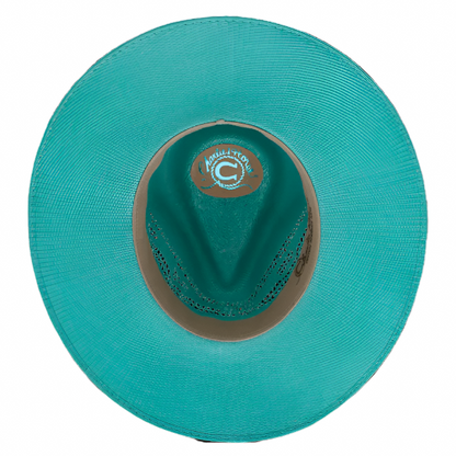 Charlie 1 Horse Turquoise Right Meow Straw Cowgirl Hat CSRTMW-3436