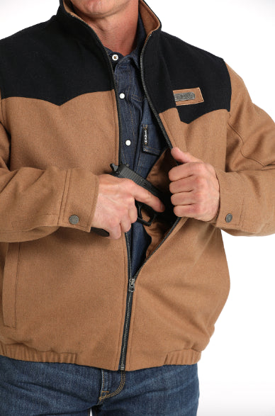 Cinch Men's Brown & Black Concealed Carry Wooly Jacket MWJ1590003