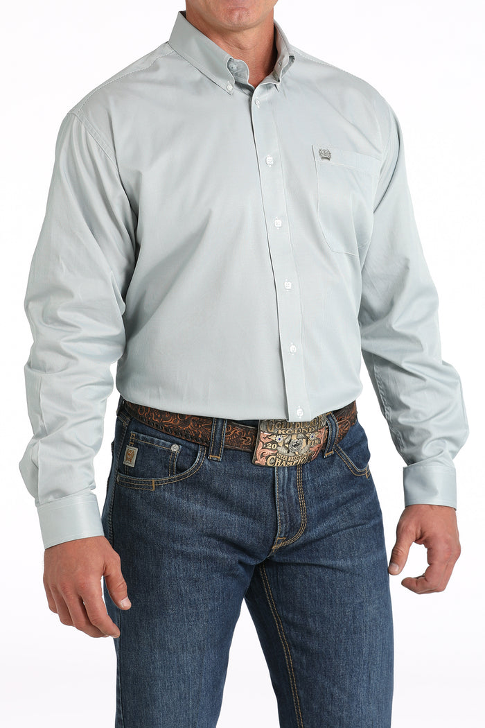 Cinch Men's Green Stripe Print Button Long Sleeve Western Shirt MTW1105814 MTW105814X