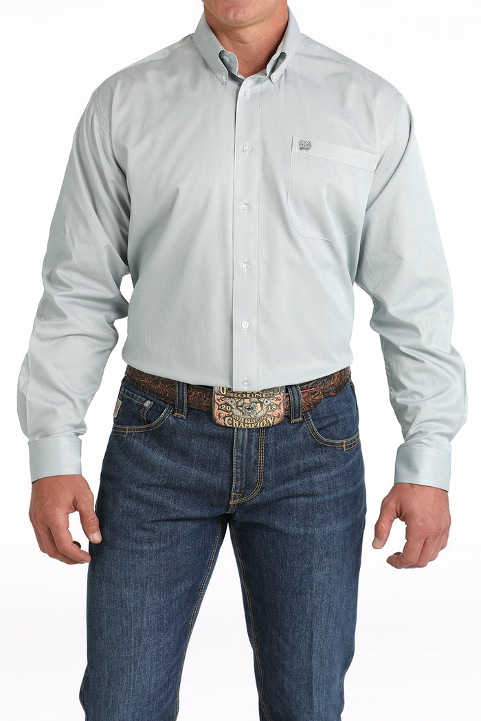 Cinch Men's Green Stripe Print Button Long Sleeve Western Shirt MTW1105814 MTW105814X