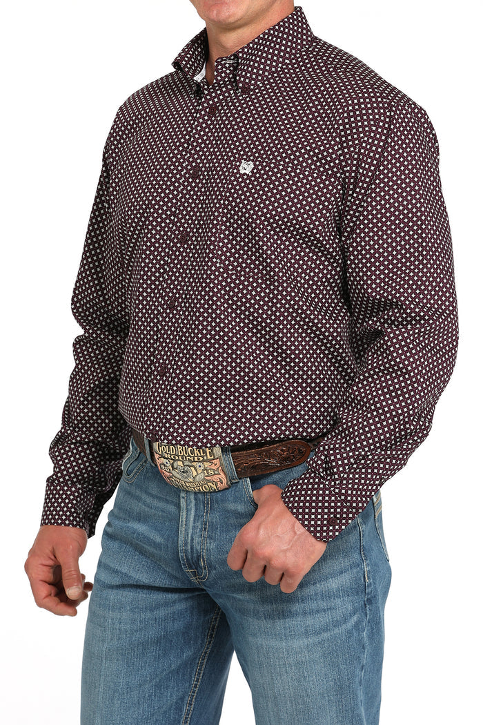 Cinch Men's Purple Geo Print Classic Fit Button Long Sleeve Western Shirt MTW1105920 MTW105920X