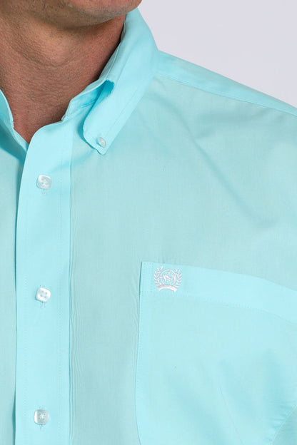 Cinch Men's Solid Turquoise Classic Fit Button Long Sleeve Western Shirt MTW1105923