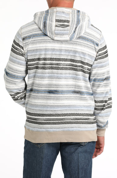 Cinch Men’s White Multi Stripe Pullover Hoodie MWK1241001