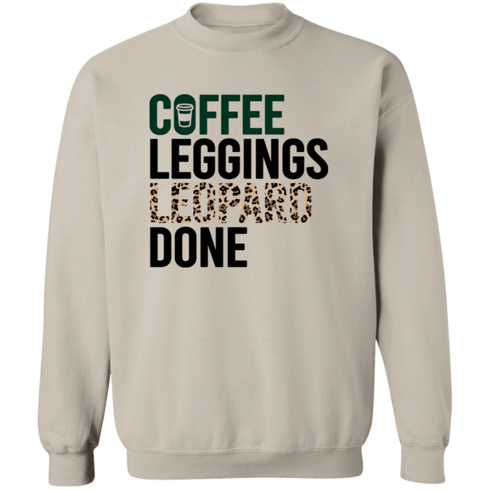 Coffee Leggings Leopard Done crewneck sweatshirt in Sand