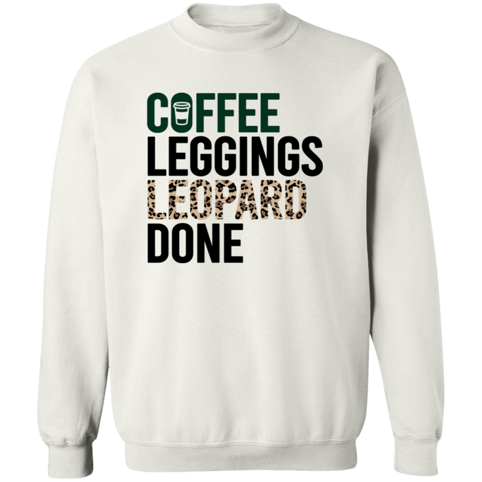 Coffee Leggings Leopard Done crewneck sweatshirt in White