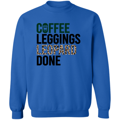 Coffee Leggings Leopard Done crewneck sweatshirt in Royal