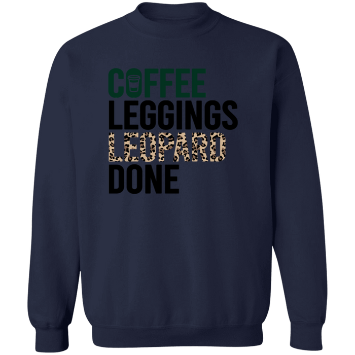 Coffee Leggings Leopard Done crewneck sweatshirt in Navy