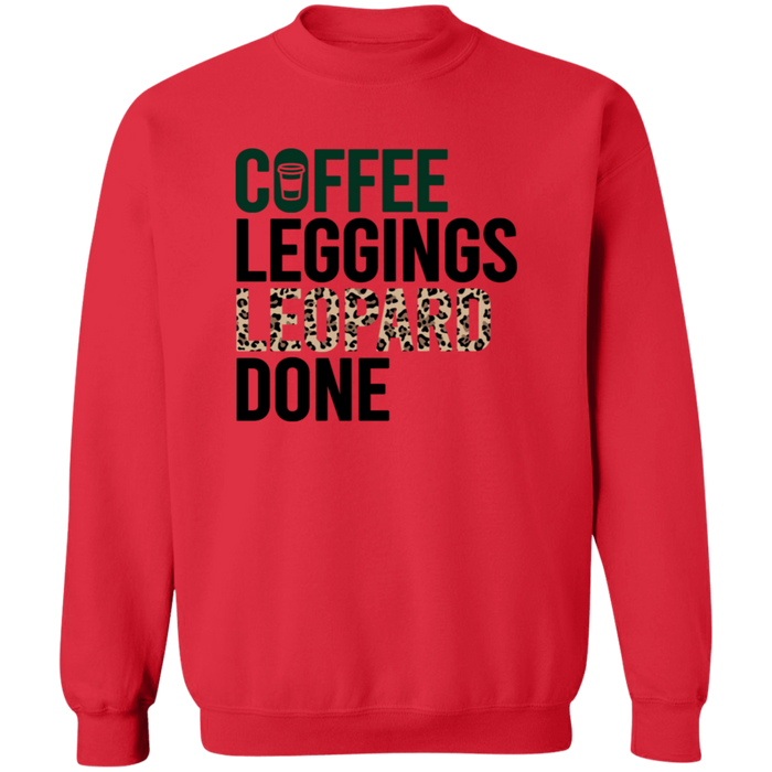 Coffee Leggings Leopard Done crewneck sweatshirt in Red