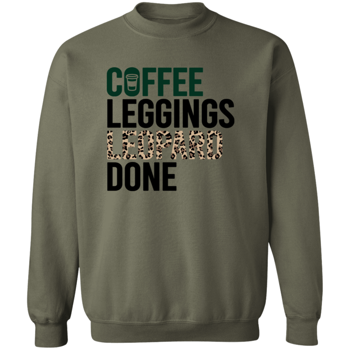 Coffee Leggings Leopard Done crewneck sweatshirt in Military Green