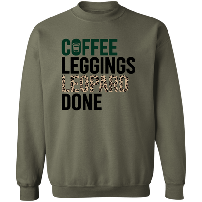 Coffee Leggings Leopard Done crewneck sweatshirt in Military Green