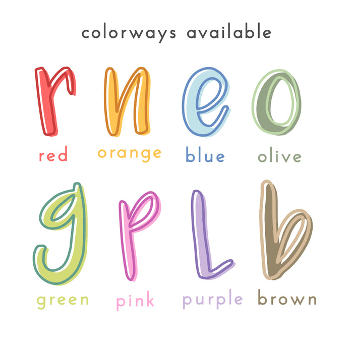 Colorblock Initial Calling Card - purple/pink