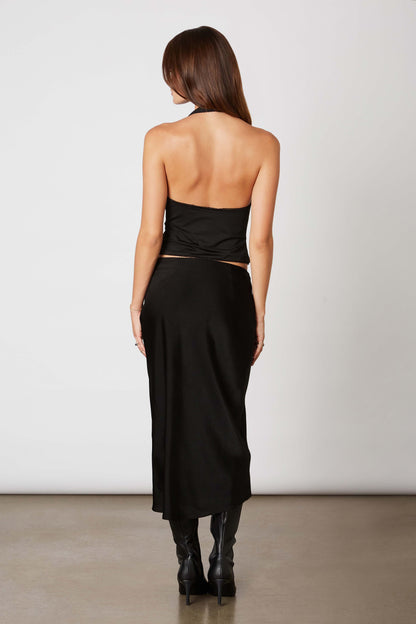 Satin Bias Midi Skirt