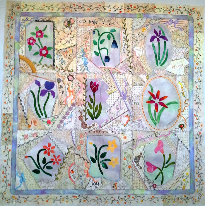 Crazy Patchwork Extravaganza: Fancy Flowers