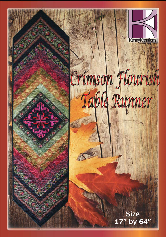 Crimson Flourish Table Runner