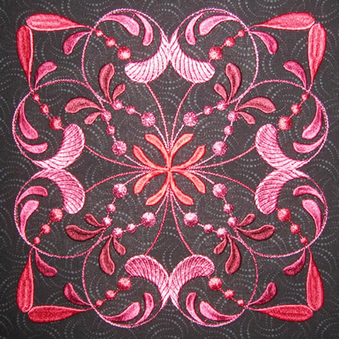 Crimson Flourish Table Runner