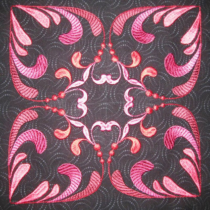 Crimson Flourish Table Runner