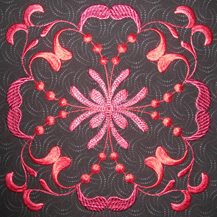 Crimson Flourish Table Runner