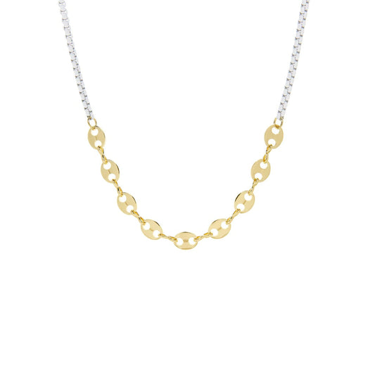 MS Enamel and Link Chain Necklace