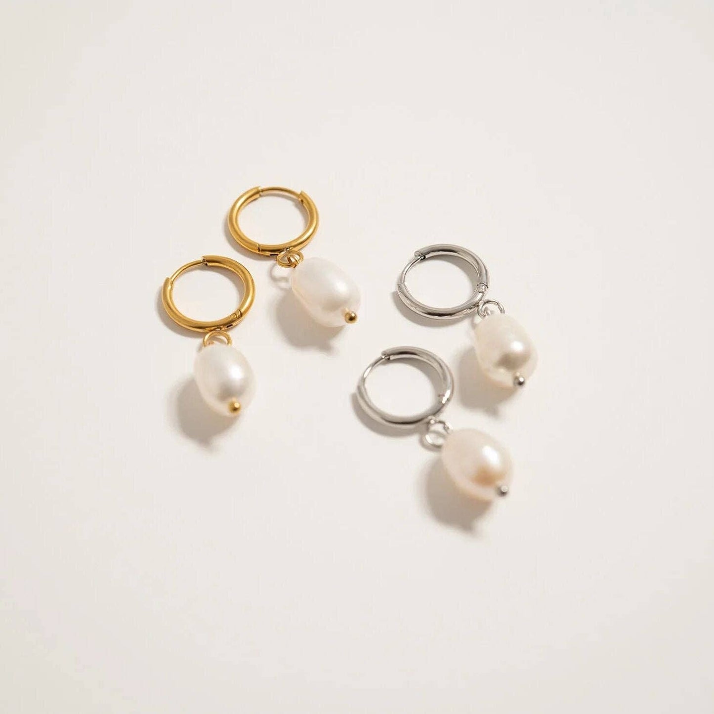 Freshwater Pearl Huggie Earrings