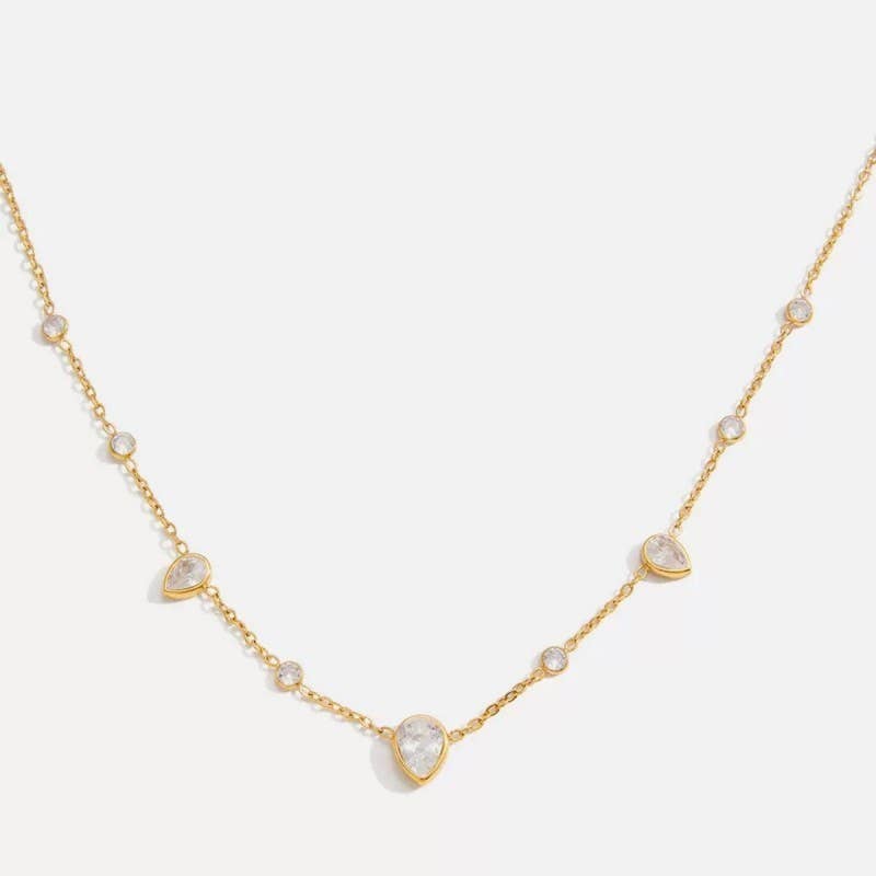 Multi Gem Non-Tarnish Necklace