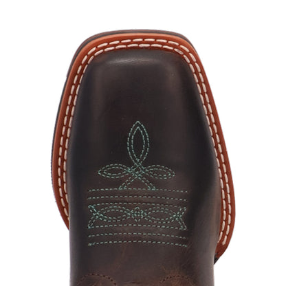 Dan Post Children/Youth Chocolate Brown & Turquoise Top Salina Western Cowgirl Boots DPC4002 DPC5002