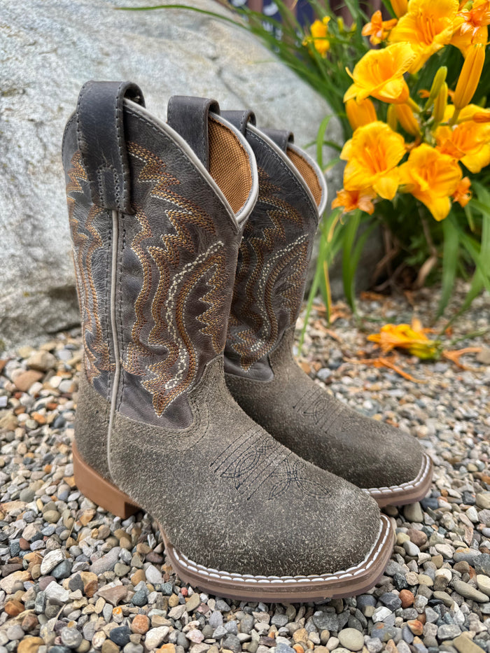 Dan Post Children/Youth Grey/Blue Beasley Leather Western Cowboy Boots DPC4004 DPC5004