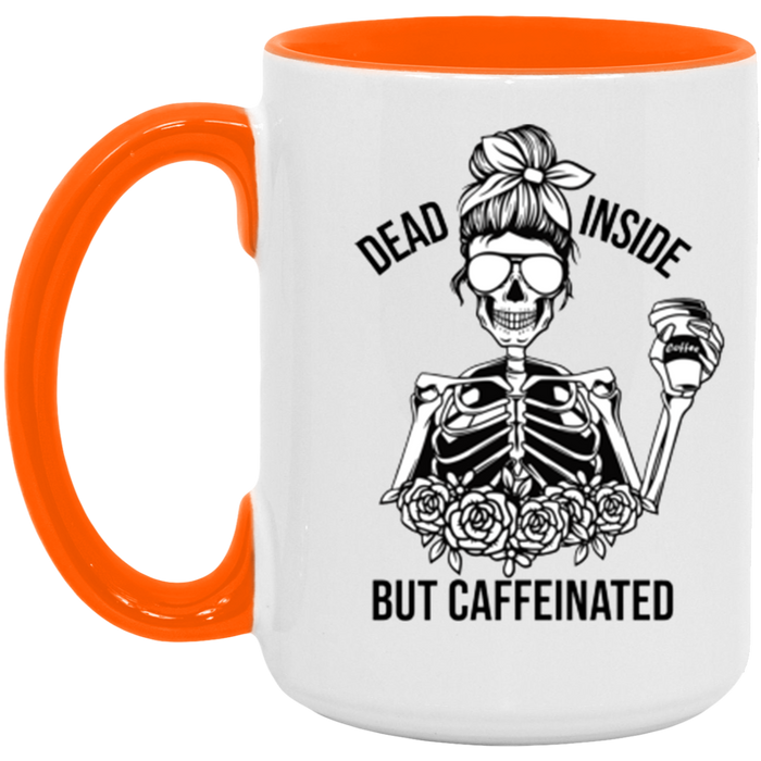Dead Inside But Caffeinated ceramic coffee mug, product photo 3