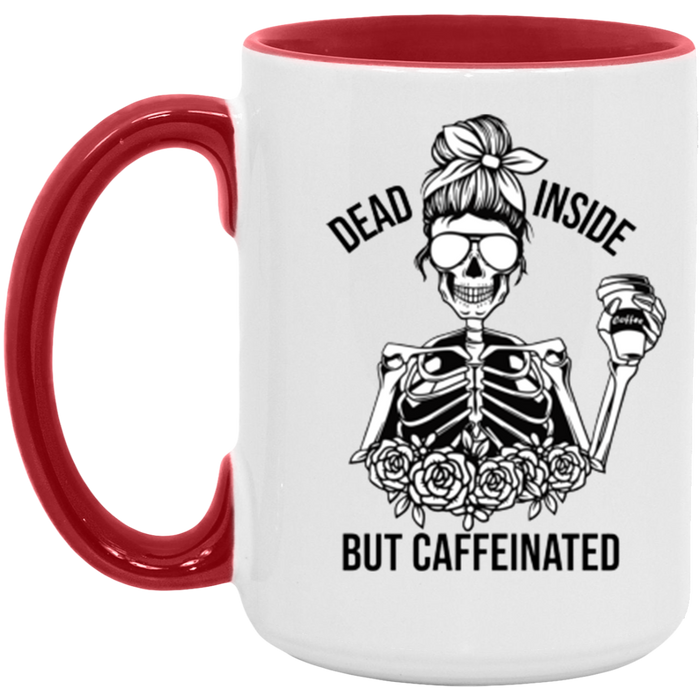 Dead Inside But Caffeinated ceramic coffee mug, product photo 4
