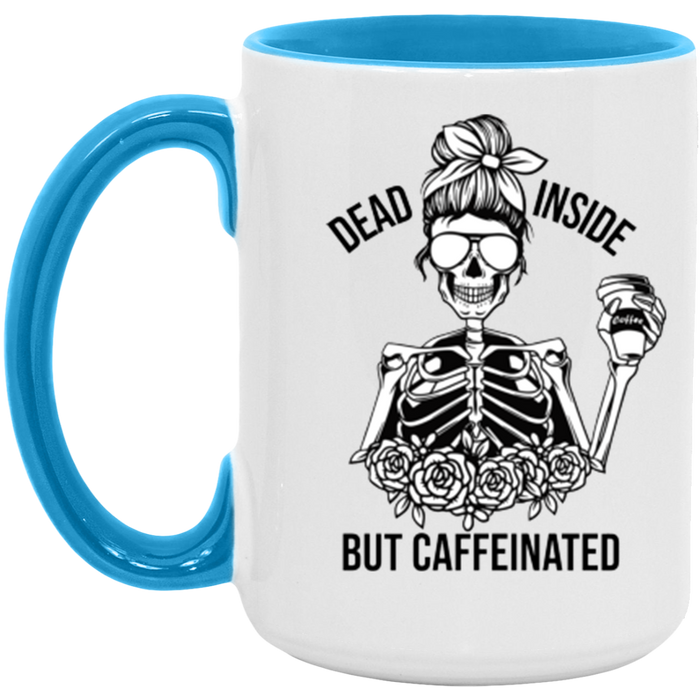 Dead Inside But Caffeinated ceramic coffee mug, product photo 5