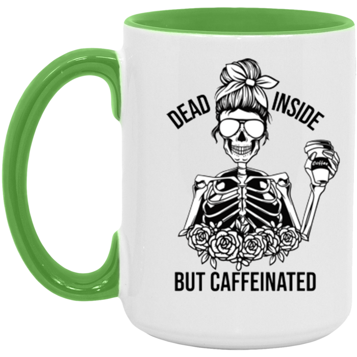 Dead Inside But Caffeinated ceramic coffee mug, product photo 6