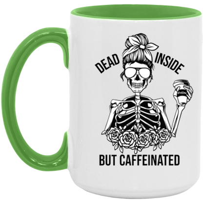 Dead Inside But Caffeinated ceramic coffee mug, product photo 6