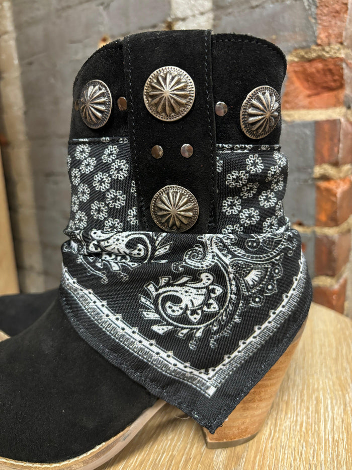 Dingo Women's Black Bandida Cowgirl Ankle Booties DI184-BLK-Painted Cowgirl Western Store