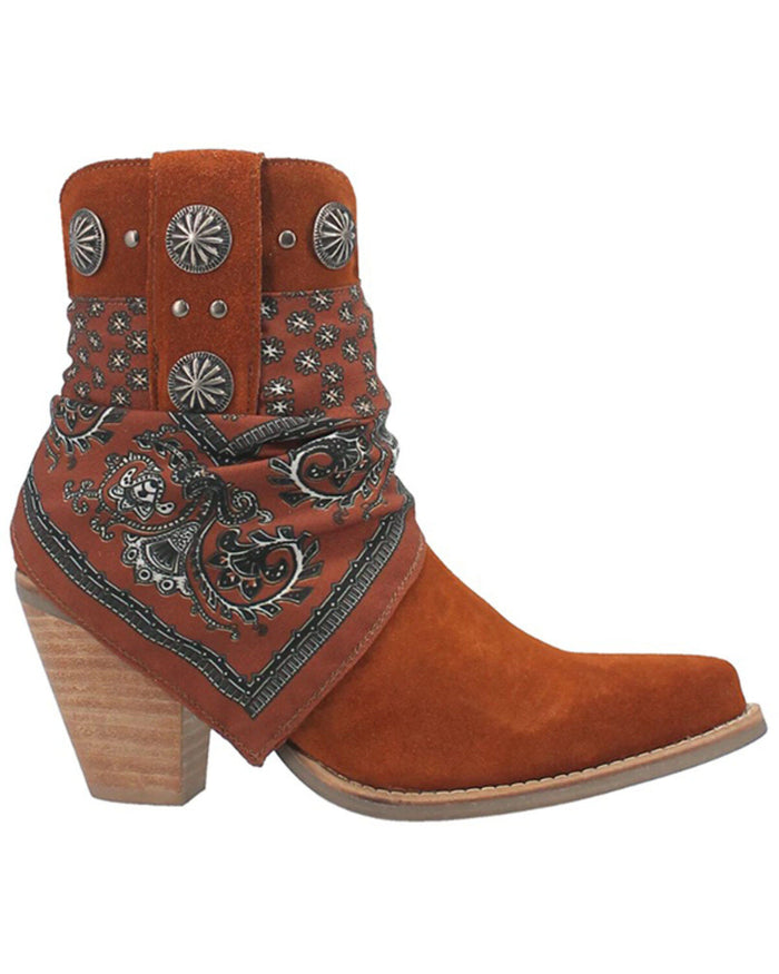 Dingo Women's Brown Bandida Cowgirl Ankle Booties DI184-BN-Painted Cowgirl Western Store