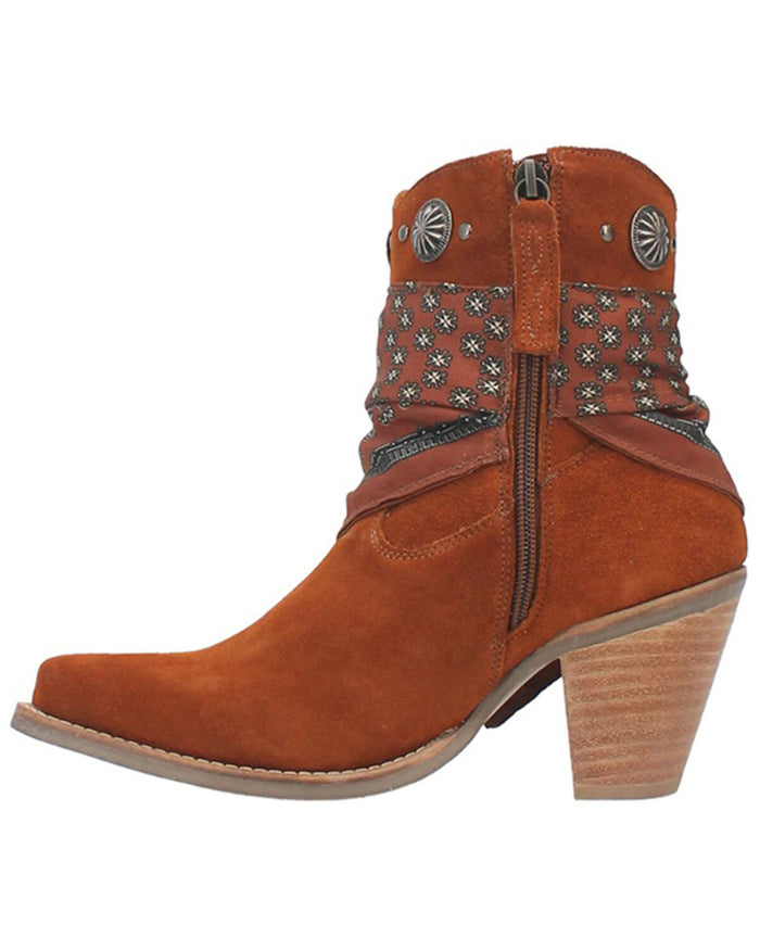 Dingo Women's Brown Bandida Cowgirl Ankle Booties DI184-BN-Painted Cowgirl Western Store