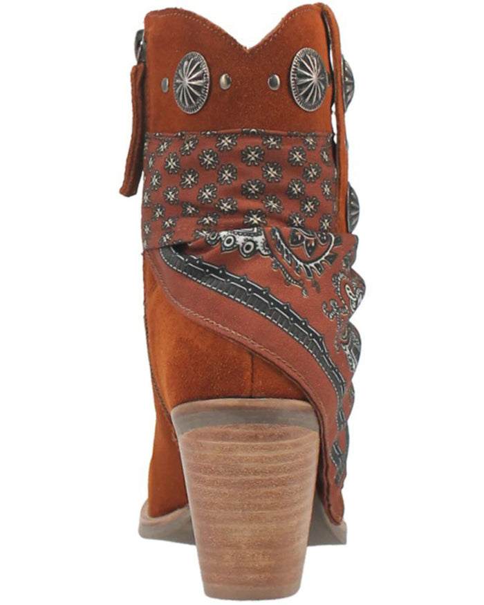 Dingo Women's Brown Bandida Cowgirl Ankle Booties DI184-BN-Painted Cowgirl Western Store