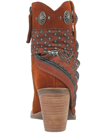 Dingo Women's Brown Bandida Cowgirl Ankle Booties DI184-BN-Painted Cowgirl Western Store