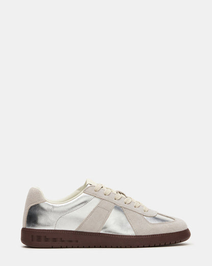 DIXON Silver Low-Top Panel Men's Sneaker | Steve Madden
