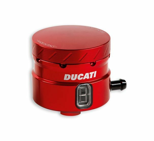 Ducati Hypermotard CNC Aluminum Brake and Clutch Reservoir Kit Red 96180071A Duc