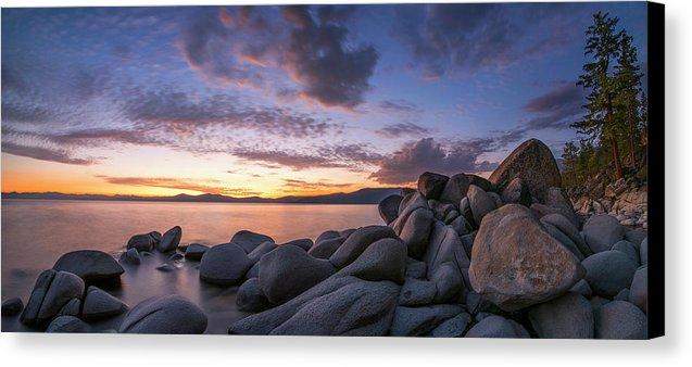 East Shore Cove Panorama By Brad Scott - Canvas Print-14.000" x 6.250"-Lake Tahoe Prints