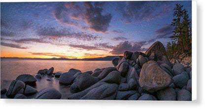East Shore Cove Panorama By Brad Scott - Canvas Print-14.000" x 6.250"-Lake Tahoe Prints