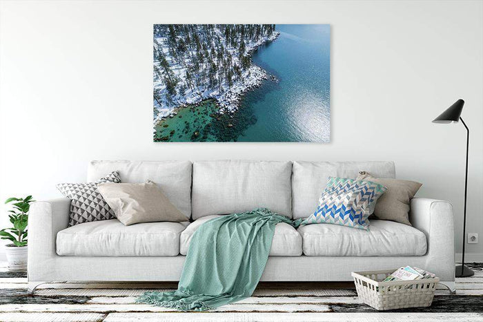 East Shore Winter Aerial By Brad Scott - Canvas Print-Lake Tahoe Prints