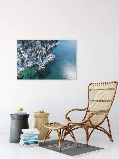 East Shore Winter Aerial By Brad Scott - Canvas Print-Lake Tahoe Prints