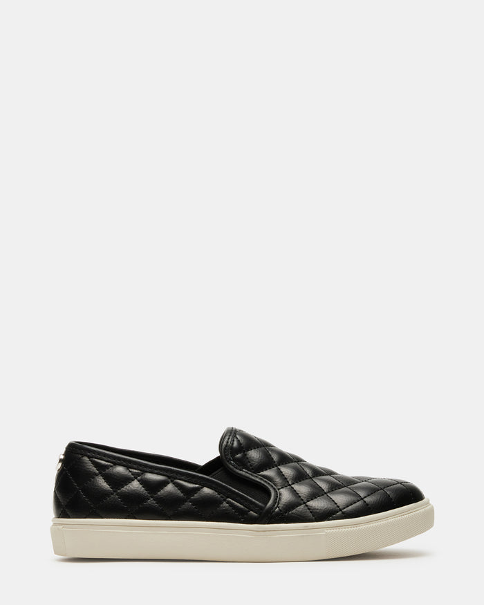 ECENTRCQ Black Leather Women's Slip On Sneakers | Steve Madden